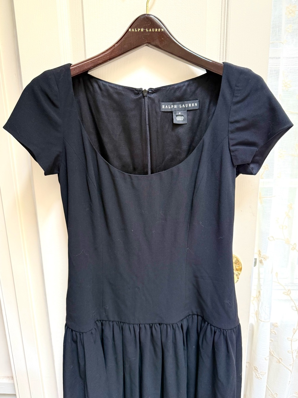 Ralph Lauren Black Scoop Neck Short Sleeve Dress